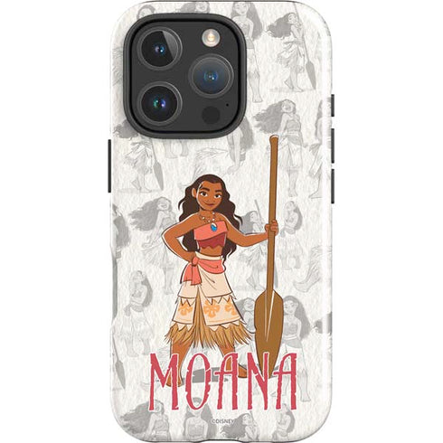 Disney Princess Moana Pattern iPhone 16 Pro Max Impact Case